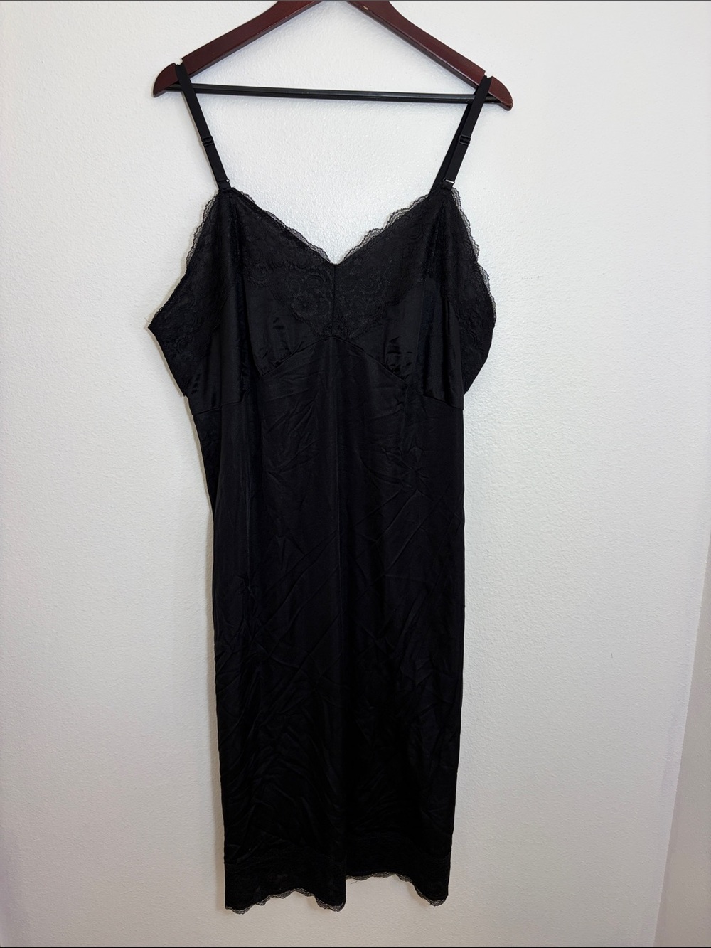 Velrose Black Lace Trim Intimates Sexy Nightgown
